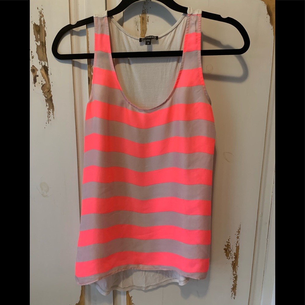 Express tank top nude and neon pink size small